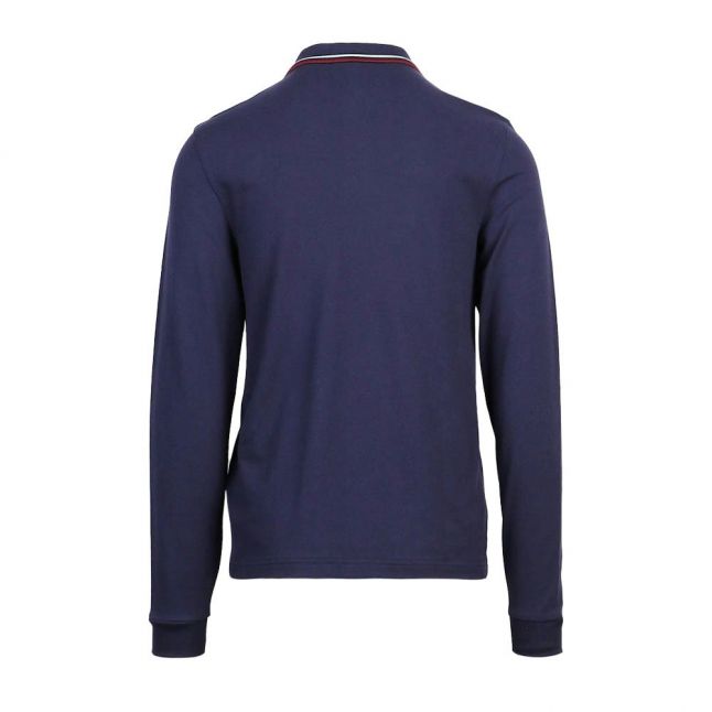 Mens Carbon/Blue/Aubergine Twin Tipped L/s Polo Shirt