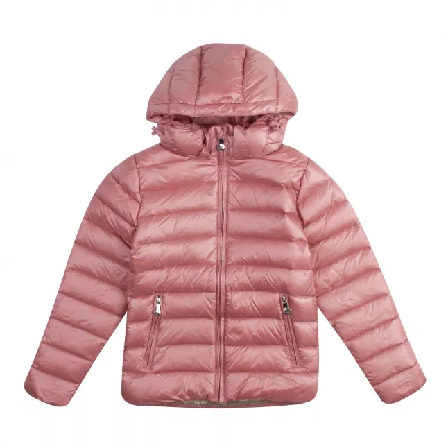 Girls Dragee Pink Spoutnic Shiny Hooded Jacket