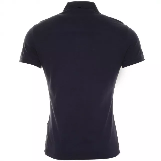 Mens Blue Muscle Fit S/s Polo Shirt