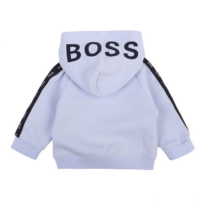 Baby Pale Blue Logo Hooded Zip Sweat Jacket