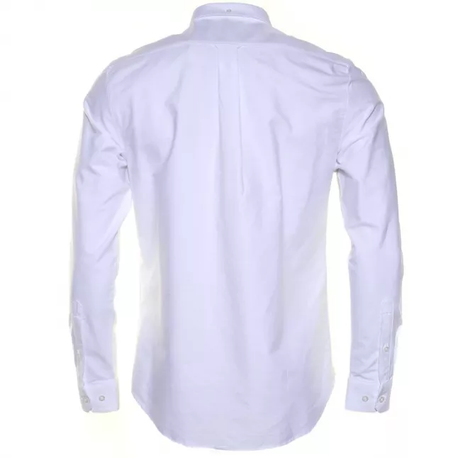 Mens White Brewer Oxford Slim Fit L/s Shirt