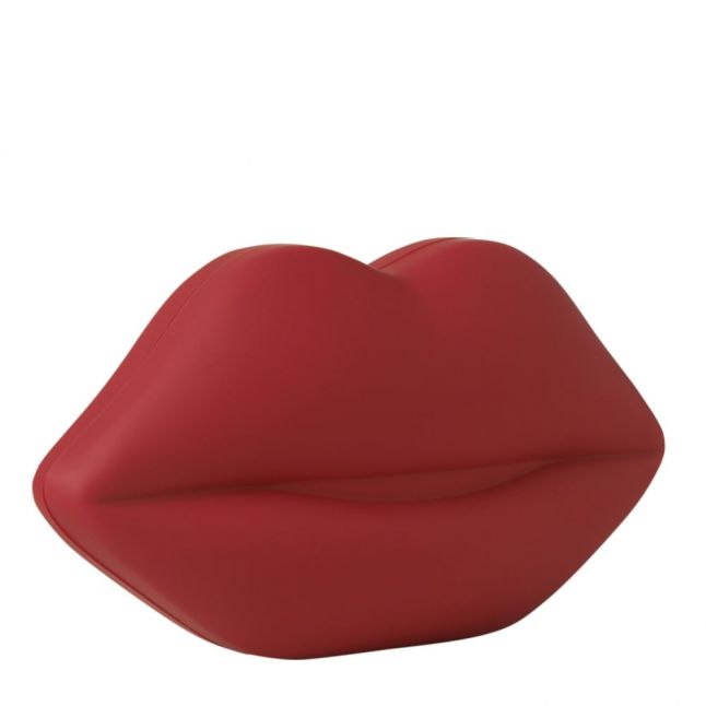 Womens Red Rubber Perspex Lips Clutch Bag