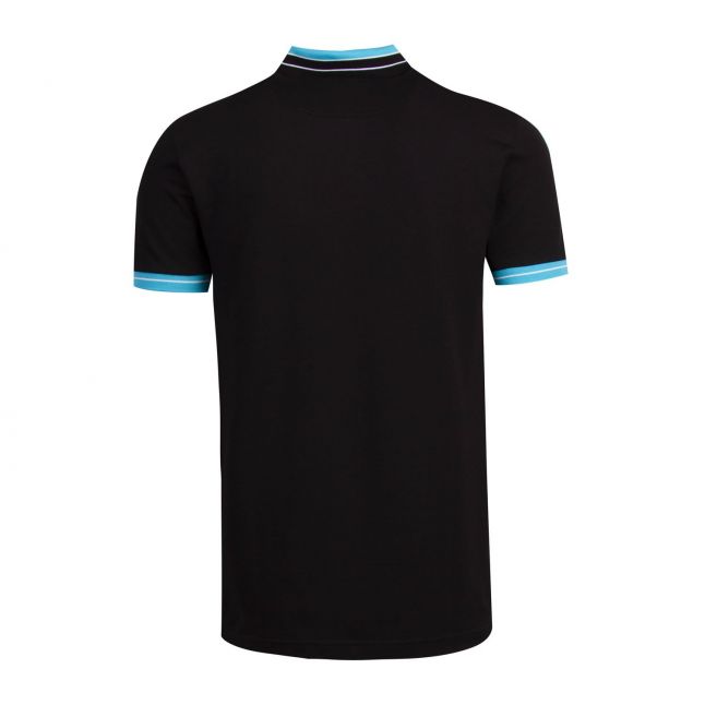 Athleisure Mens Black/Turquoise Paule Slim Fit S/s Polo Shirt