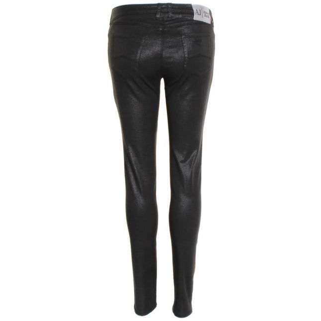 Womens Black J28 Coated Skinny Fit Jeans