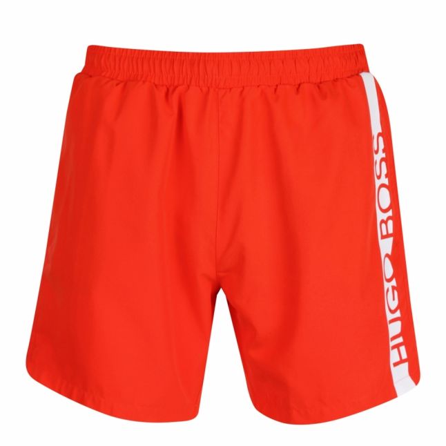 Mens Orange Dolphin Side Logo Swim Shorts