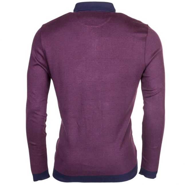 Mens Purple Ronaldo Oxford L/s Polo Shirt
