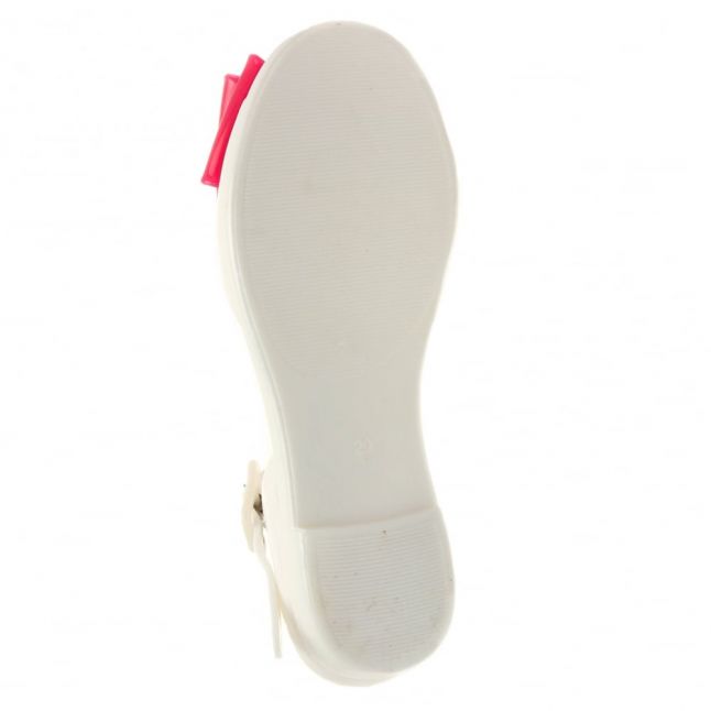 Girls White Frappe Bow Sandals (29-32)