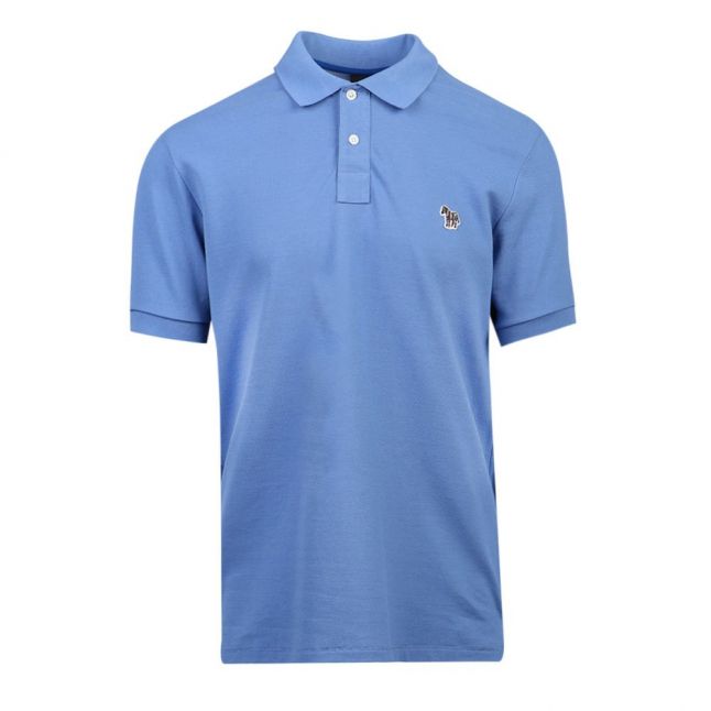 Mens Blue Classic Zebra Regular Fit S/s Polo Shirt