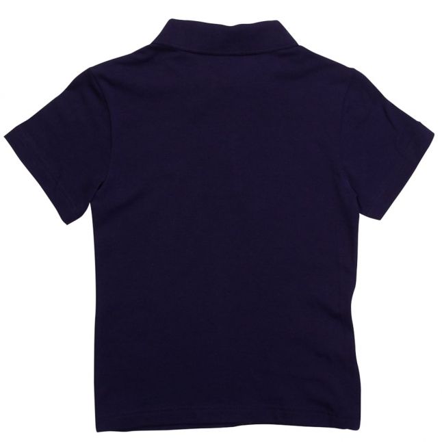 Boys Navy Branded Sport S/s Polo Shirt
