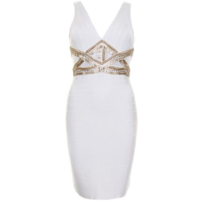 Womens Ivory Opal Bandage Dress