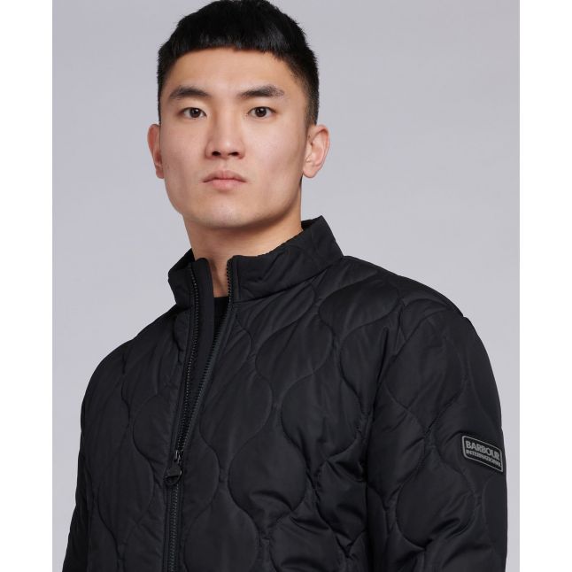 Mens Black Accelerator Race Quilted Jacket