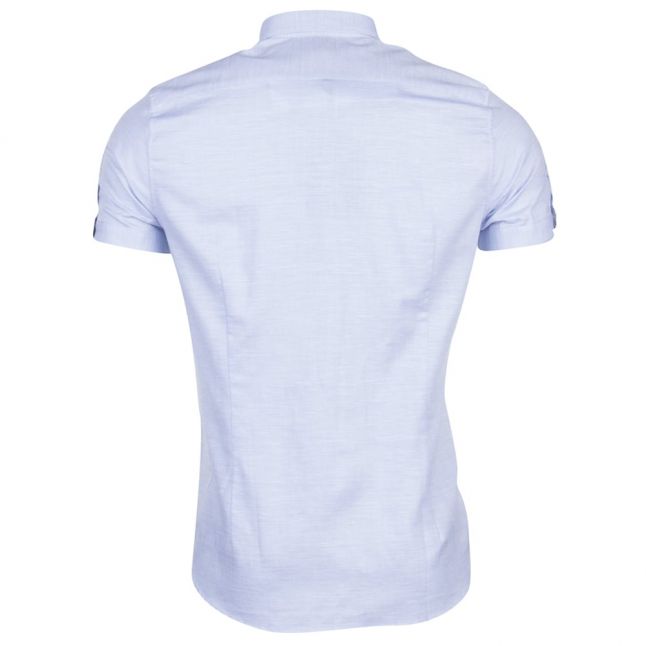 Mens Blue Palpin Linen S/s Shirt