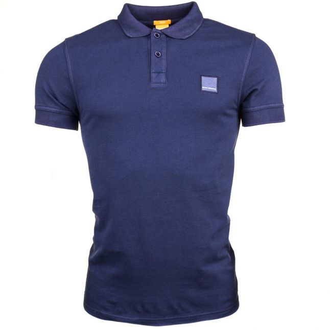 Orange Mens Dark Blue Pascha S/s Polo Shirt