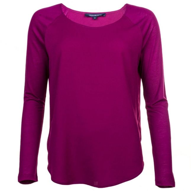 Womens Dark Magenta Polly Plains L/s Raglan Top 60338 by French Connection from Hurleys