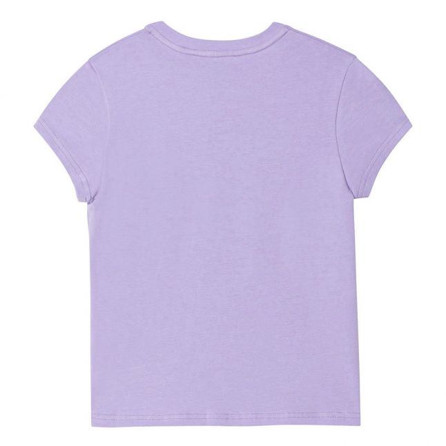 Girls Lilac Shiny Logo S/s T Shirt