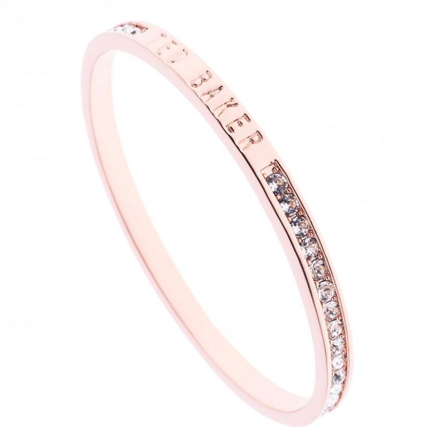 Womens Rose Gold & Clear Clem Crystal Bangle