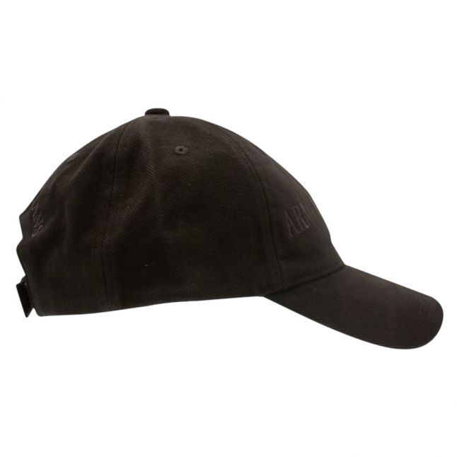 Mens Black Logo Branded Cap