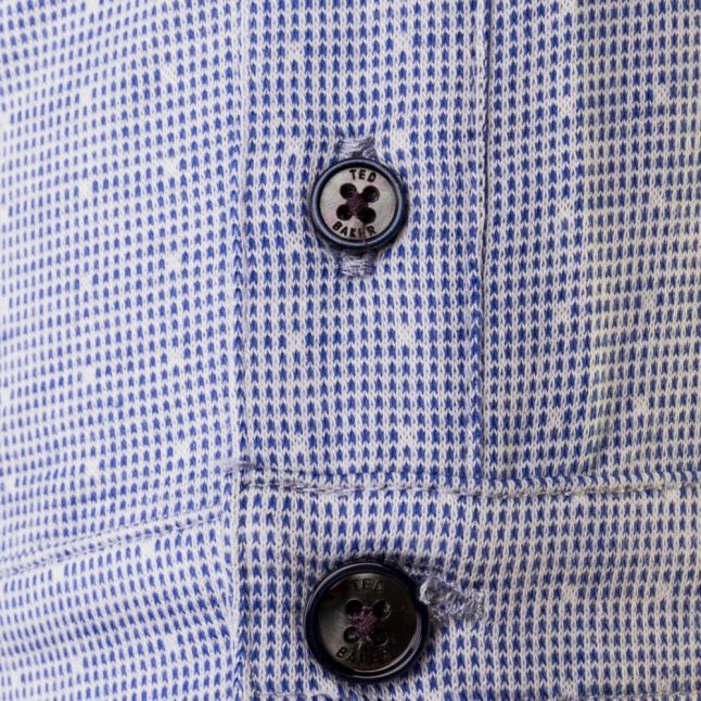 Mens Light Blue Tomaso Jacquard Spot S/s Polo Shirt