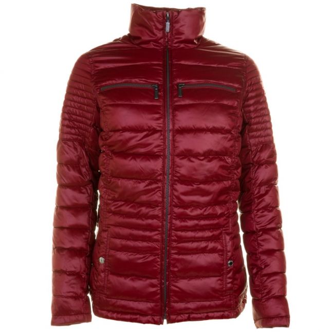 Womens Deep Red Camber Baffle Quilted Jacket