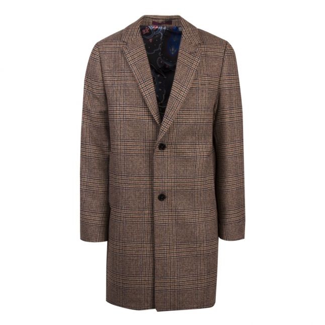 Mens Brown Rhyl Heritage Check Tailored Coat