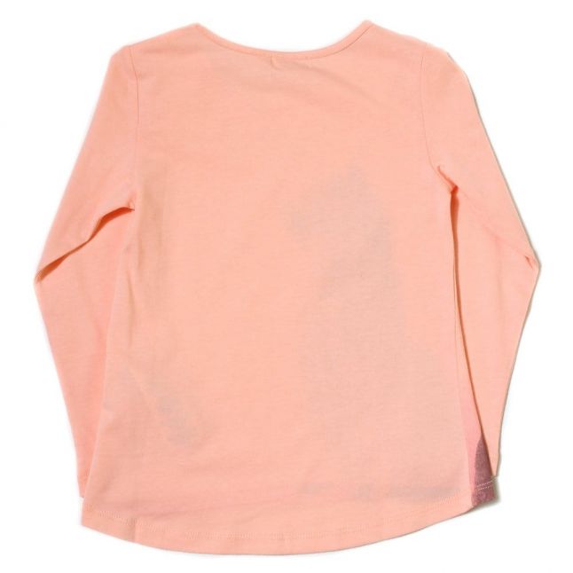 Girls Peach Cat & Brooch L/s Tee Shirt