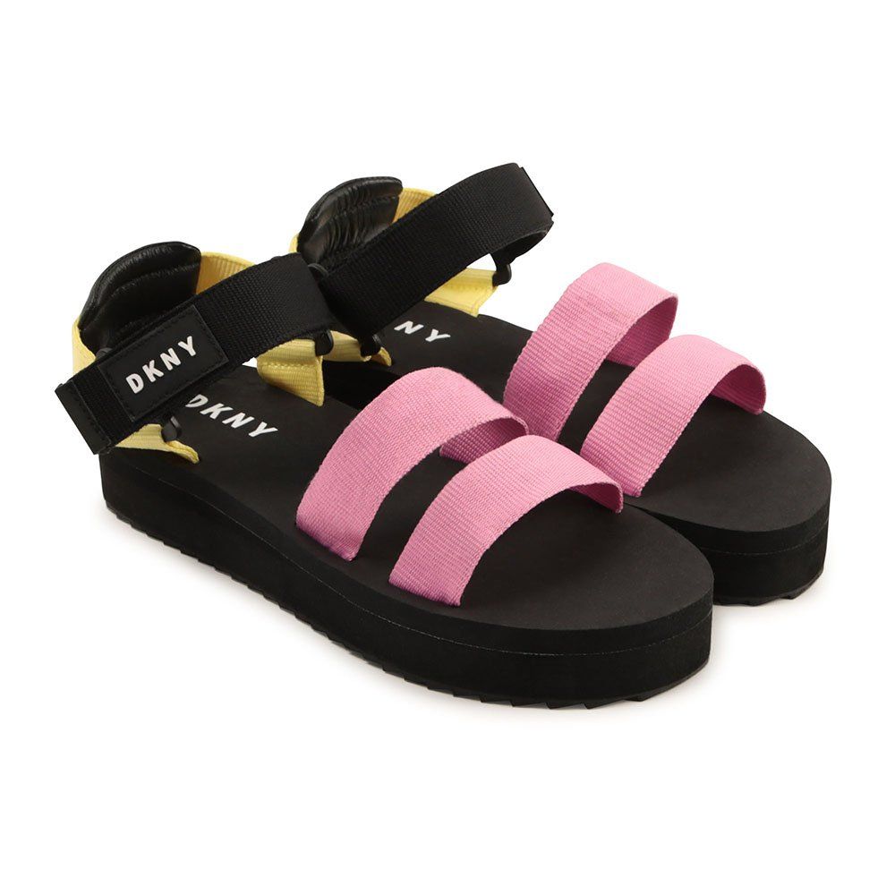 DKNY Girls Black/Pink Colour Flatform Sandals (30-37) | Hurleys