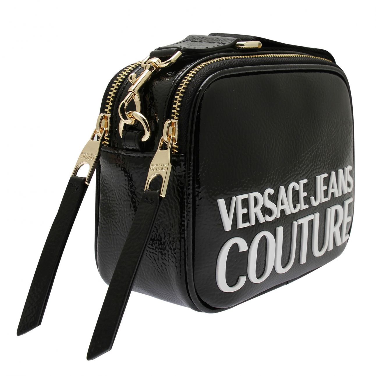 Versace Jeans Couture Womens Black Shiny Grain Camera Bag | Hurleys