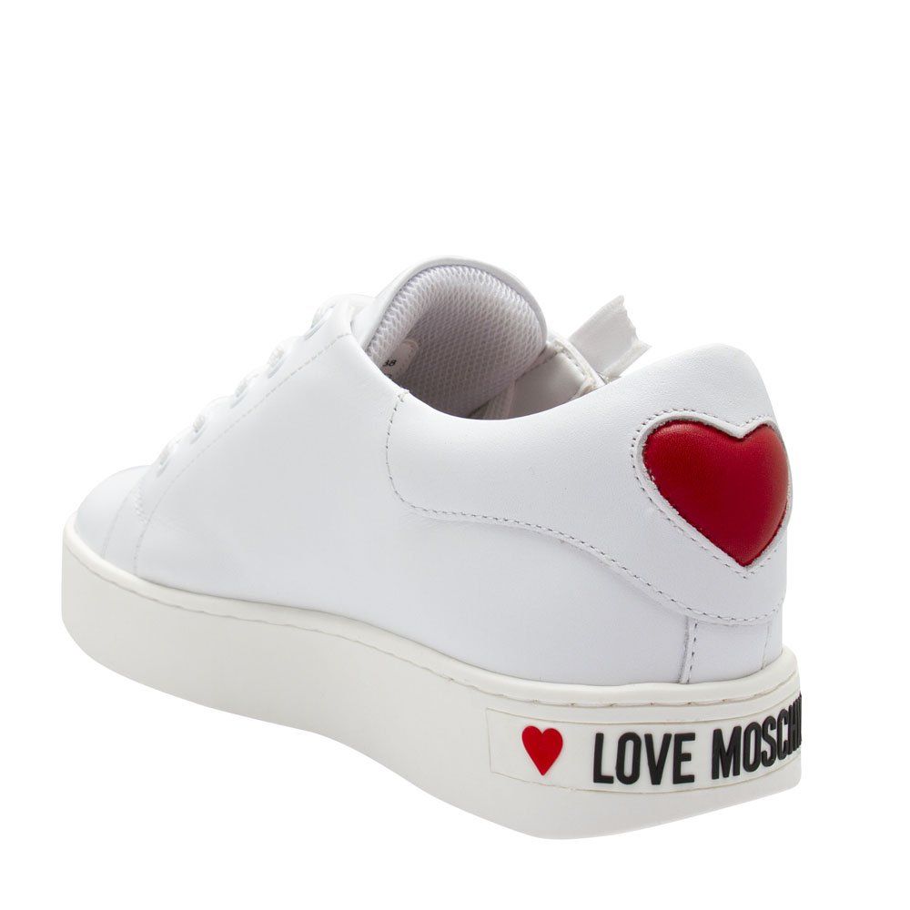 Love Moschino Womens White Logo Zip Trainers | Hurleys