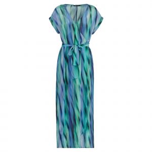 Armani Exchange Dress Womens Blue Ocean Waves Midi Dress 