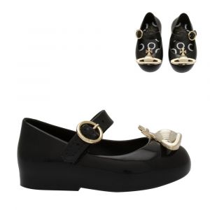 Vivienne Westwood Girls Black Orb Mini Sweet Love Shoes (4-10)