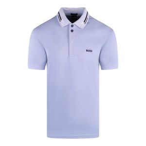 BOSS Polo Mens Mid Blue Paddy 1 Reg Fit S/s Polo