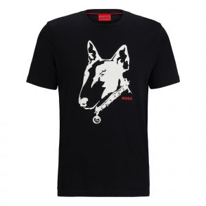HUGO T Shirt Mens Black Dammock Dog S/s T Shirt