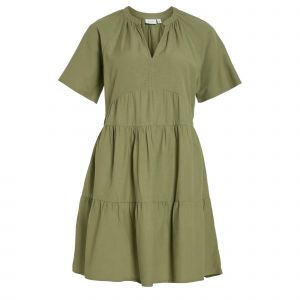 Womens Oil Green Viprisilla V-Neck Short Dress