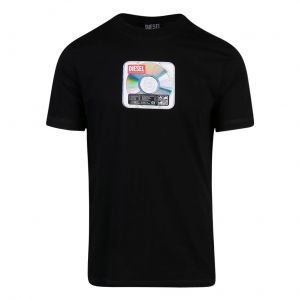 Mens Black T-Diegor-E37 S/s T Shirt