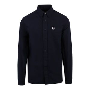 Fred Perry Shirt Mens Navy Oxford L/s