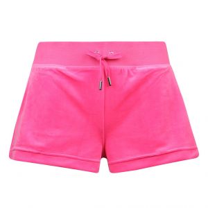 Womens Fluro Pink Eve Velour Shorts