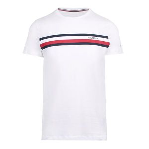 Tommy Hilfiger T Shirt Mens White Monotype Stripe S/s | Hurleys