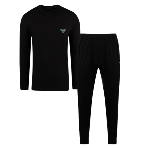 Emporio Armani Bodywear Pyjamas Mens Black Megalogo Pyjama Set