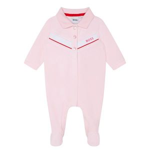 Baby Pale Pink Diagonal Stripe Babygrow