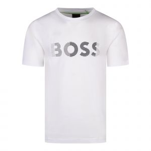 BOSS Green T Shirt Mens White Tee 1 S/s T Shirt