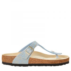Womens Dusty Blue Shiny Python Gizeh Micro fibre Sandals
