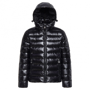 Girls Black Spoutnic Shiny Hooded Padded Jacket