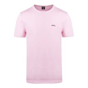 BOSS T-Shirt Mens Light/Pastel Pink Tee Curved S/s | Hurleys