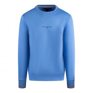 Tommy Hilfiger Sweatshirt Mens Blue Spell Logo Tipped Crew Sweatshirt
