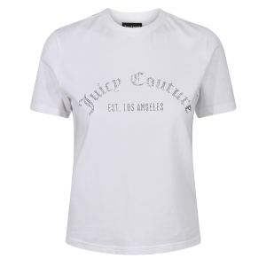 Juicy Couture T Shirt Womens White Noah Arched Diamante S/s T Shirt