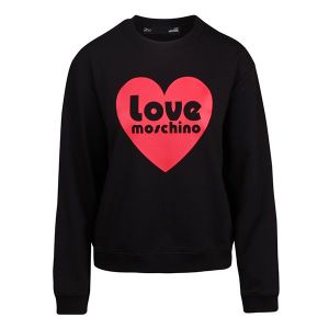 Love Moschino Sweatshirt Womens Black Heart Logo | Hurleys