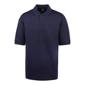 BOSS Polo Shirt Mens Dark Blue Pirax S/s | Hurleys