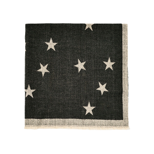 Womens Black/Soft Tan Star Printed Blanket Scarf