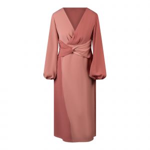 Womens	Terracotta/ Rose Friena Knot Contrast Dress