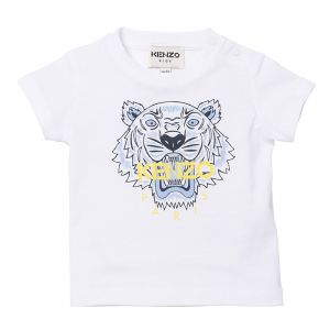 Baby White/Navy Core Tiger S/s T Shirt